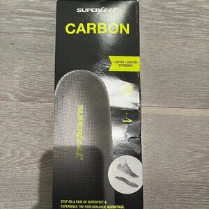 NEW W/ BOX Superfeet Carbon Arch Support Insoles Size F (M 11.5 -13 / W 12.5+)